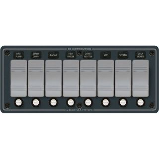 TABLEAU A FUSIBLES NOIR HORIZONTAL 8 POSITIONS