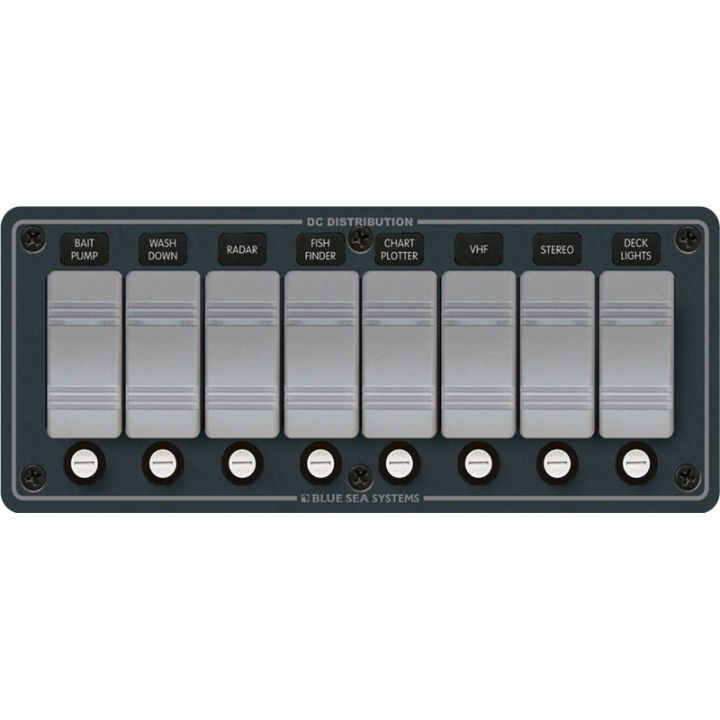 TABLEAU A FUSIBLES NOIR HORIZONTAL 8 POSITIONS