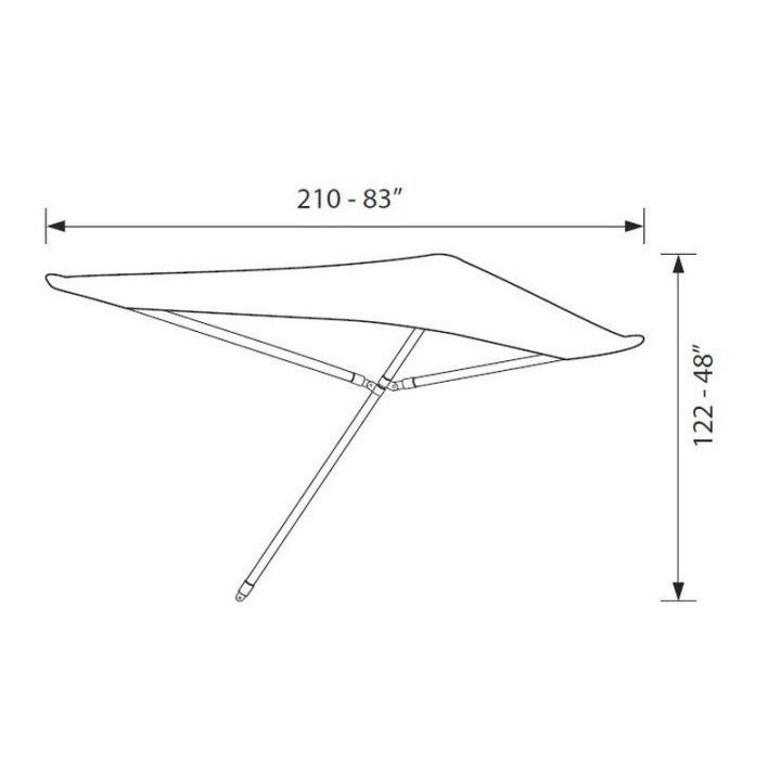 BIMINI ARIA BLANC 230x122x210CM Ø25MM