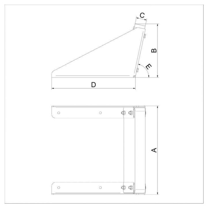 CHAISE HORS BORD FIXE INOX L255MM