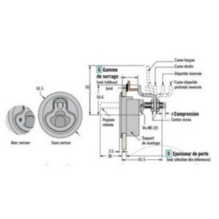 LOQUET A COMPRESSION M1-20-31-48 SANS SERRURE