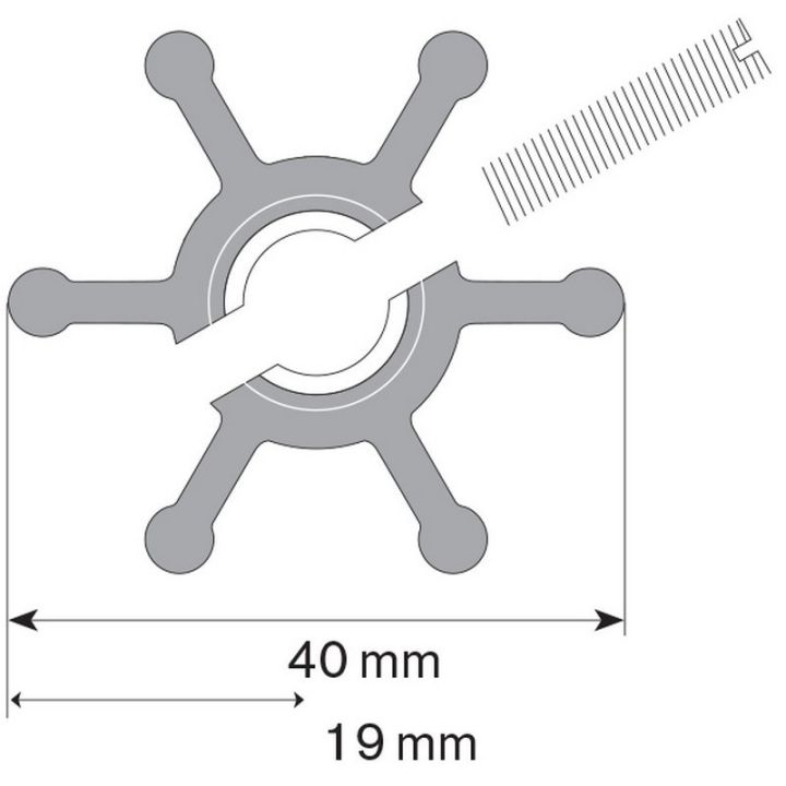 TURBINE PERCEE 6 CANNELURES