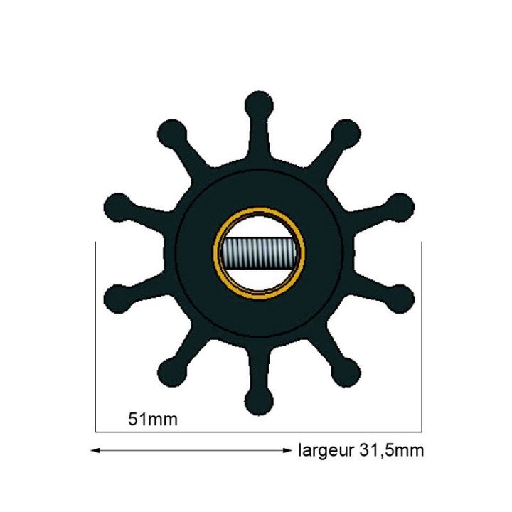 TURBINE PERCEE 10 CANNELURES