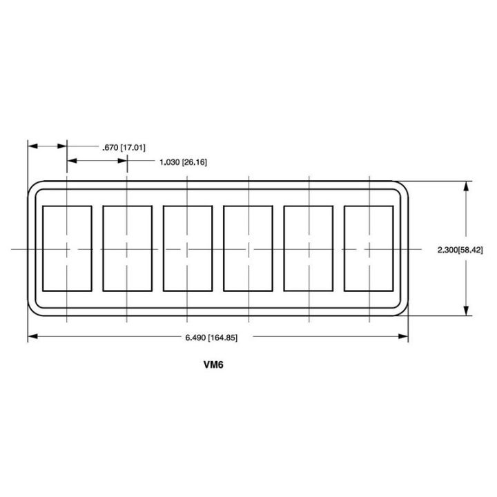 TABLEAU 6 CONTACTEURS NOIR