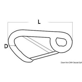 MOUSQUETON A ŒIL 100MM OUVERTURE 20MM