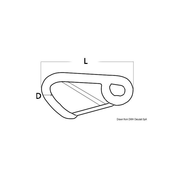 MOUSQUETON A ŒIL 100MM OUVERTURE 20MM