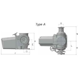 GUINDEAU HORIZONTAL ERCOLE ALU TYPE A,POUPEE, Ø14MM ISO 24V 3500W