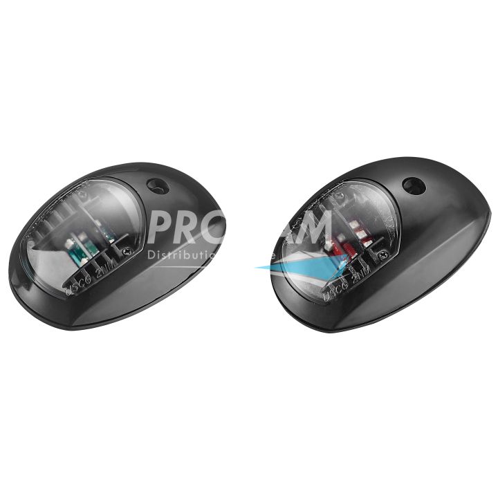 FEU DE NAVIGATION NOIR, LED, VERT & ROUGE (1 PAIRE)
