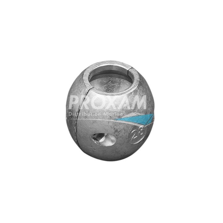 ANODE ZINC - NOIX D'ARBRE 1"1/8 Ø28,6MM 2 VIS