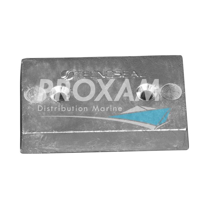 ANODE ZINC - PLAQUE 2 TROUS - 110x67x20MM