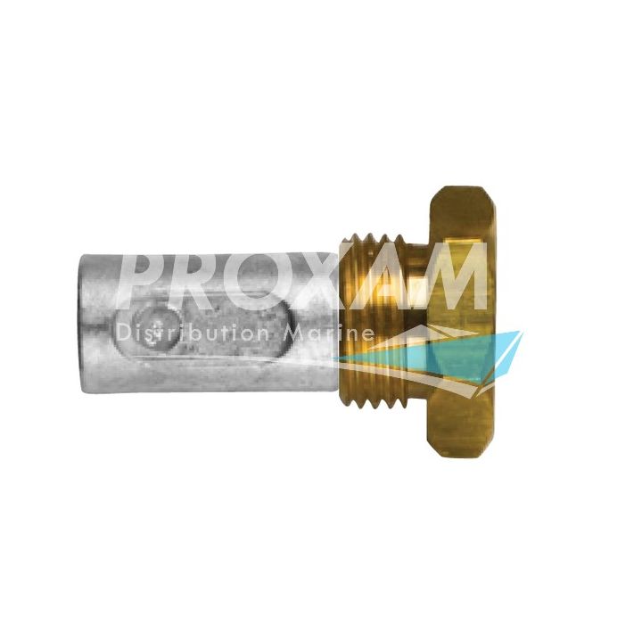 ANODE ZINC AVEC BOUCHON LAITON Ø14x42MM