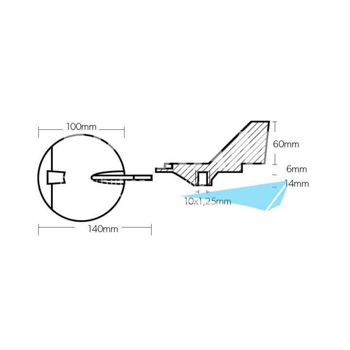 ANODE ZINC - DERIVE Ø100MM H67MM CONTRE ROTATION F150 150/200 HPDI