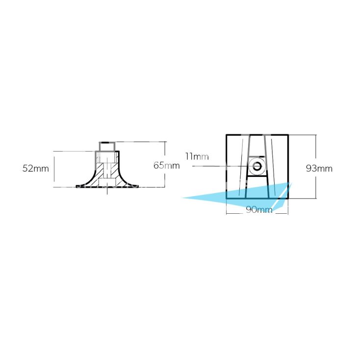 ANODE ALU - PLAQUE YAMAHA F300/350