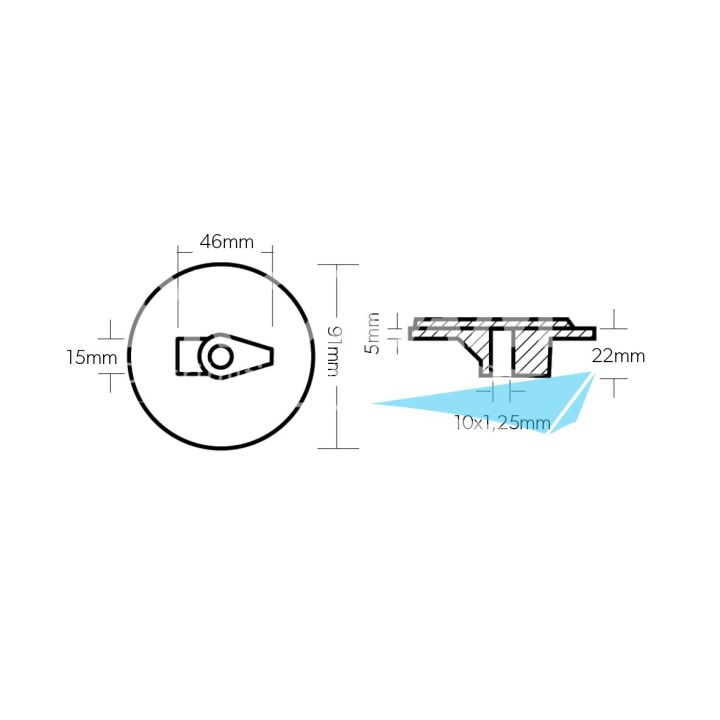 ANODE ZINC - PLAQUE Ø91MM EMBASE YAMAHA 100/200CV F80/F130
