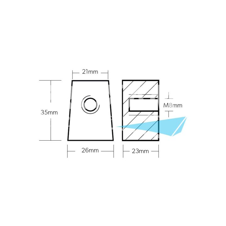 ANODE ALU - TRAPEZE YAMAHA F30/F60