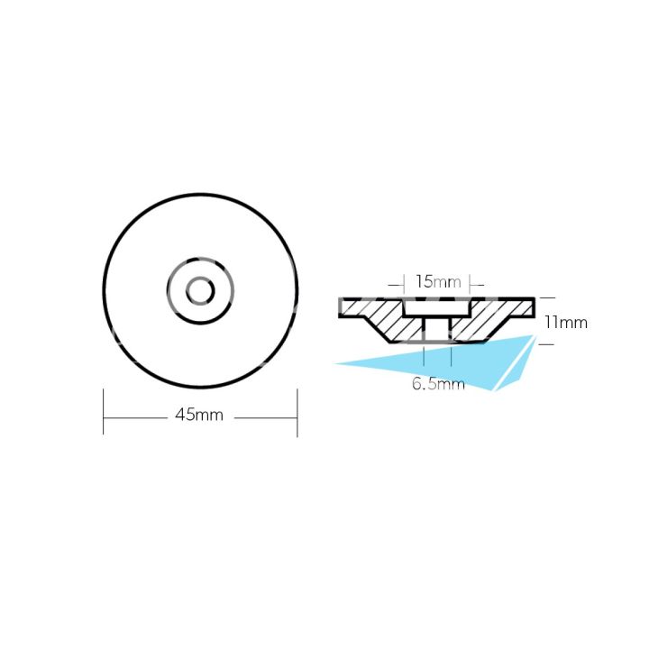 ANODE ZINC - PLAQUE Ø45MM YAMAHA 9.9/15CV F8/F9.9
