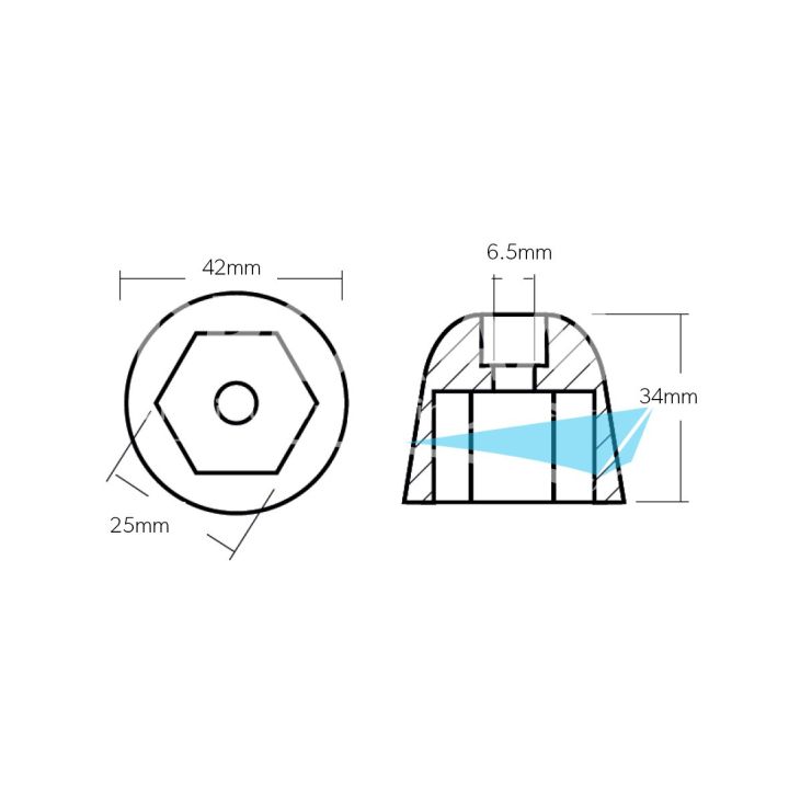 ANODE ZINC - OGIVE Ø42 H34MM