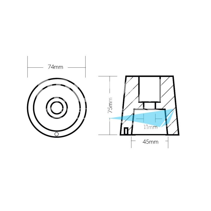 ANODE ZINC - ARBRE D'HELICE REGGIANI Ø50MM