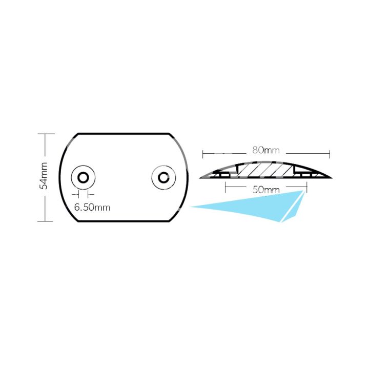 ANODE ZINC - PLAQUE 54x80MM ENTRAXE 50MM