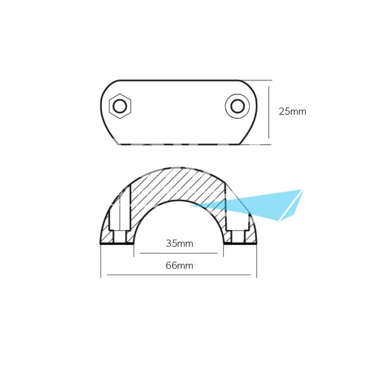 ANODE ZINC - COLLIER D'ARBRE Ø35MM