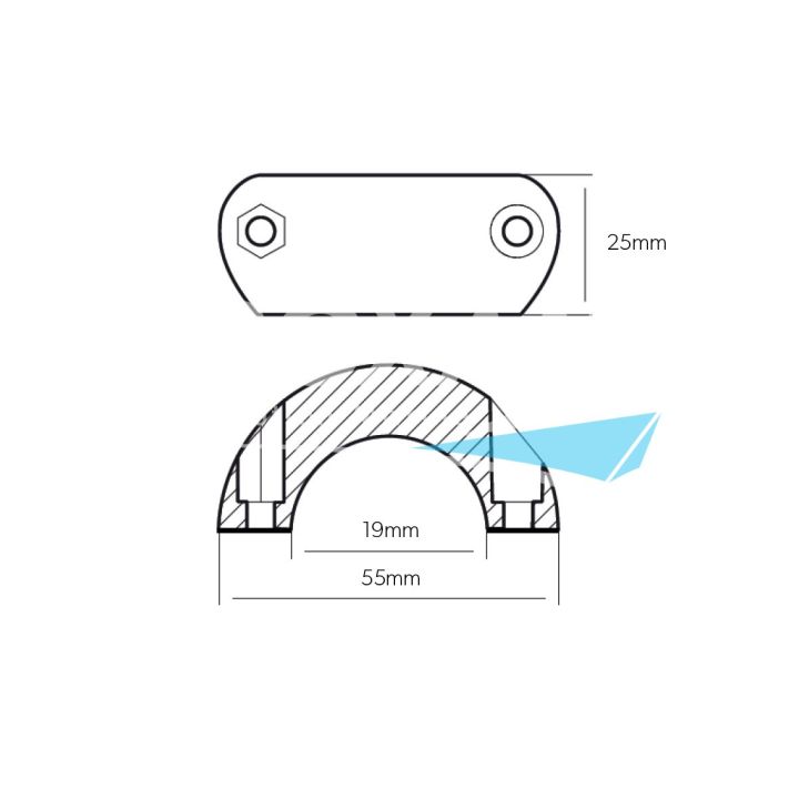 ANODE ZINC - COLLIER D'ARBRE Ø19MM