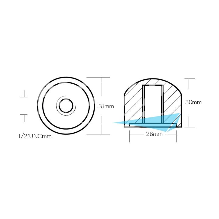 ANODE ALU - ECROU BOUCLIER ALPHA ONE/BRAVO ONE