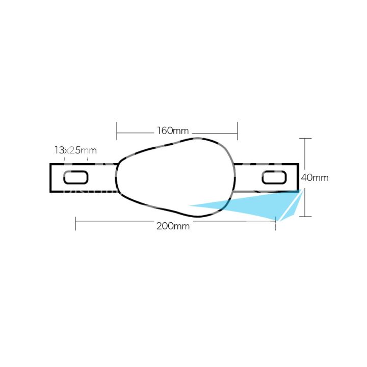 ANODE MAGNESIUM - PLAQUE AVEC INSERT 120x78x25MM