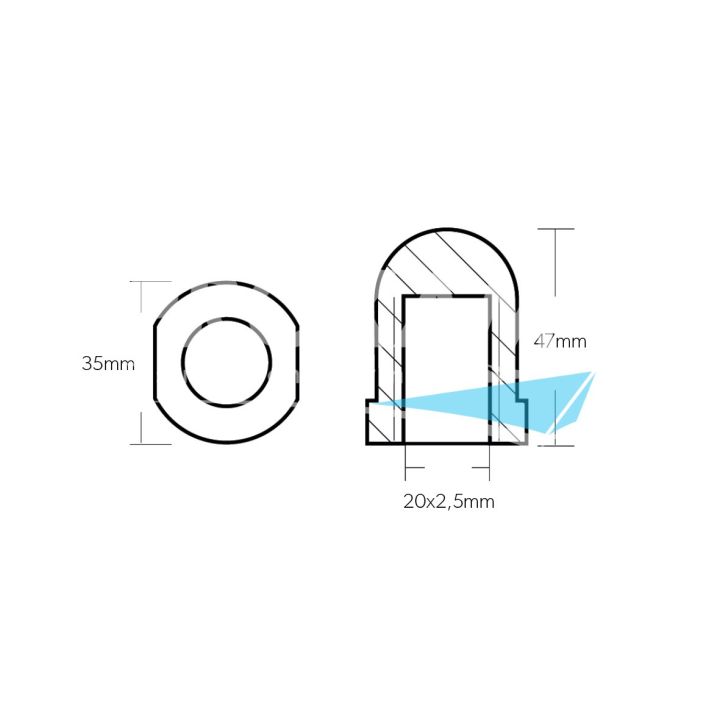 ANODE ZINC - ECROU D'EMBOUT D'ARBRE Ø28/34MM