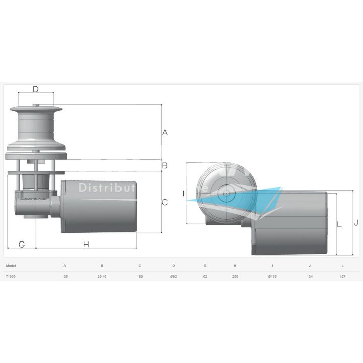 CABESTAN LOFRANS T1000 ALU 1000W 12V