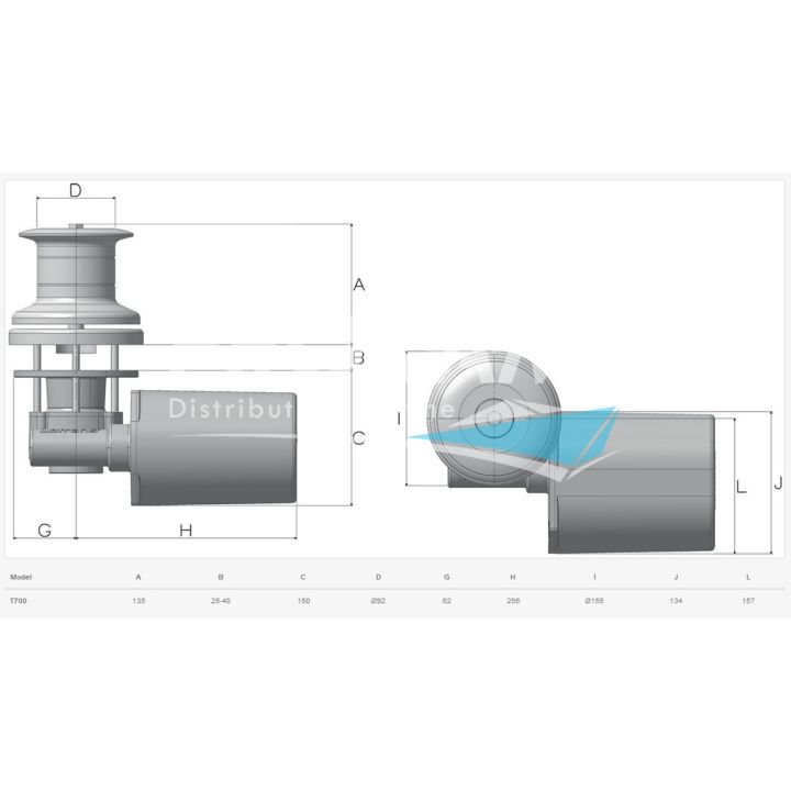 CABESTAN LOFRANS T700 ALU 700W 12V