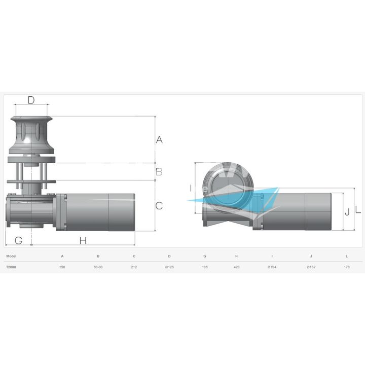 CABESTAN LOFRANS T2000 BRONZE CHROME 2300W 24V