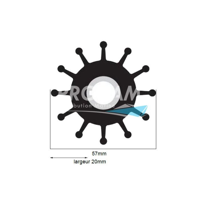 TURBINE SHERWOOD MOYEU CLAVETTE 12 PALES SANS JOINT