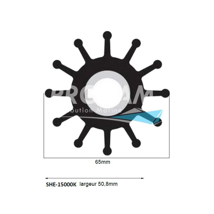 TURBINE SHERWOOD MOYEU CLAVETTE 12 PALES SANS JOINT