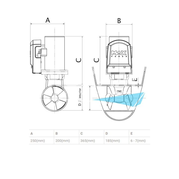 PROPULSEUR MAX POWER CT100 12V Ø185