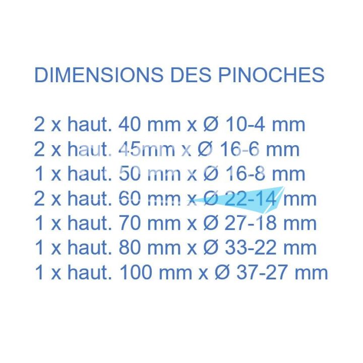 JEU DE 10 PINOCHES CONIQUES