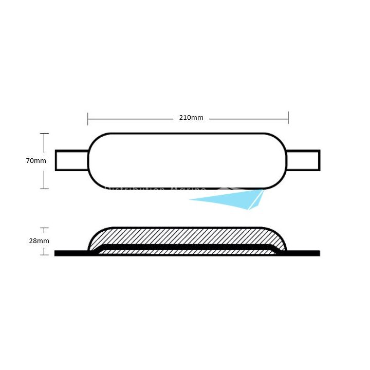 ANODE ZINC A SOUDER 210x70x28MM