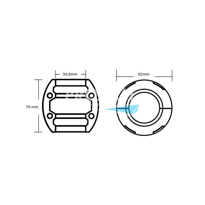 ANODE ZINC - NOIX D'ARBRE Ø50.8MM 2 VIS
