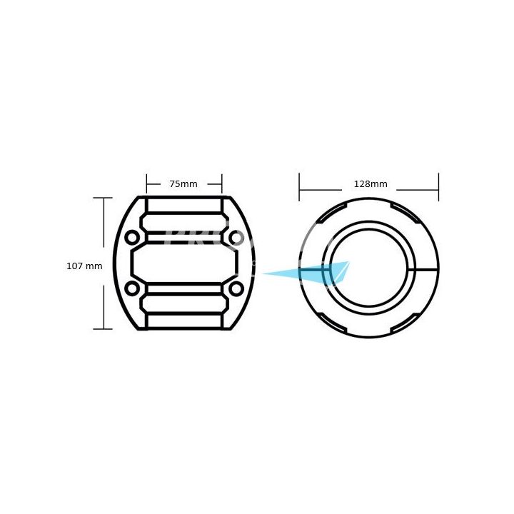 ANODE ZINC - NOIX D'ARBRE Ø75MM 4 VIS
