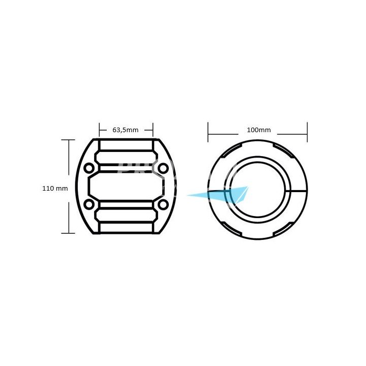 ANODE ZINC - NOIX D'ARBRE Ø63.5MM 4 VIS