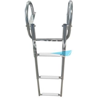 ECHELLE TELESCOPIQUE INOX 4 MARCHES AVEC MAIN COURANTE