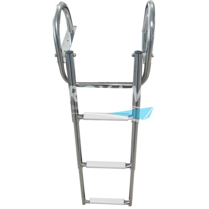 ECHELLE TELESCOPIQUE INOX 4 MARCHES AVEC MAIN COURANTE