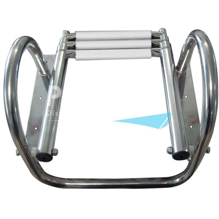 ECHELLE TELESCOPIQUE INOX 4 MARCHES AVEC MAIN COURANTE