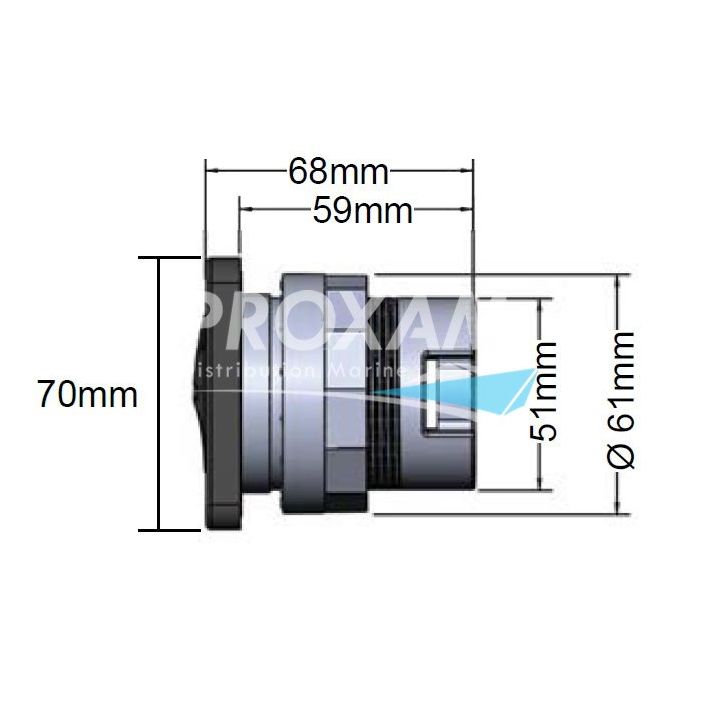 CONTACTEUR SEMI INTEGRÉ LENCO 12/24V AVEC LED/BOITIER/FAISCEAU 76CM