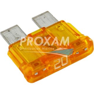 FUSIBLE PLAT A LANGUETTE JAUNE 20A (BLISTER DE 6)