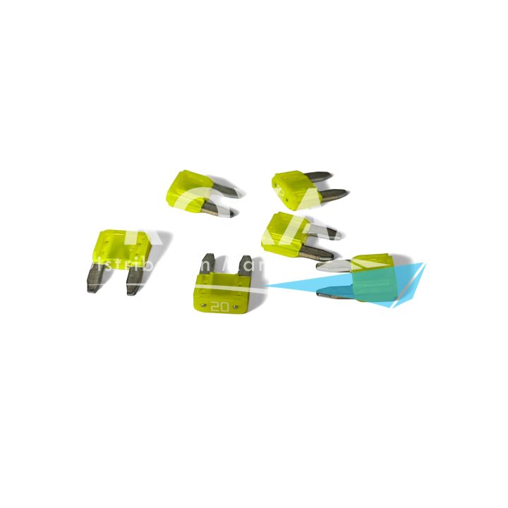 FUSIBLE MINI LANGUETTE 20A JAUNE (x6)