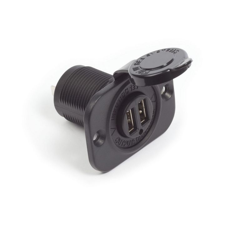 CHARGEUR 2 PRISES USB 2.1A Ø29MM, BASE 37x21MM