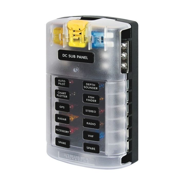 BOITIER 12 FUSIBLES AVEC BUS DE MASSE 164x84MM