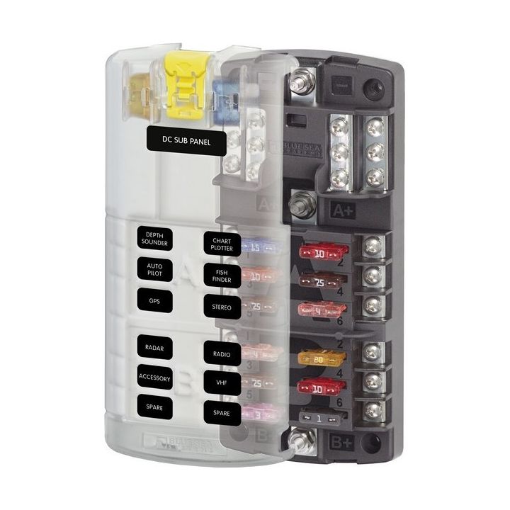 BOITIER 2x6 FUSIBLES AVEC BUS DE MASSE 187x84MM