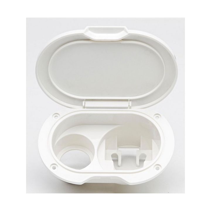 BOITIER POUR DOUCHETTE A LEVIER ET MITIGEUR. BLANC