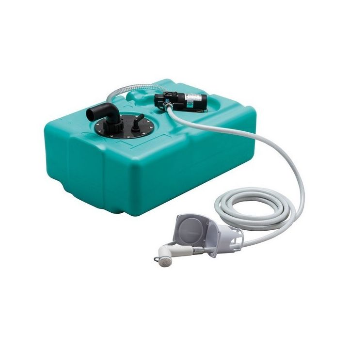 RESERVOIR EAU DOUCE RIGIDE 39L AVEC DOUCHETTE ET BOITIER ENCASTREMENT